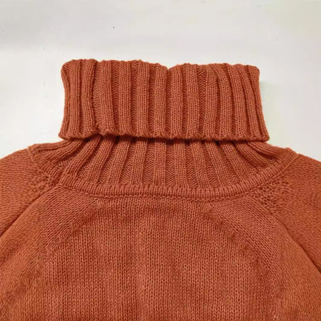 Dam Oversize Polotröja Långärmad med Bred Krage
