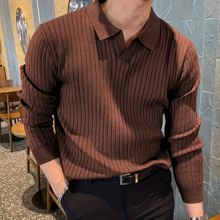 Herr Pikétröja | Slimfit | Lång Ärm