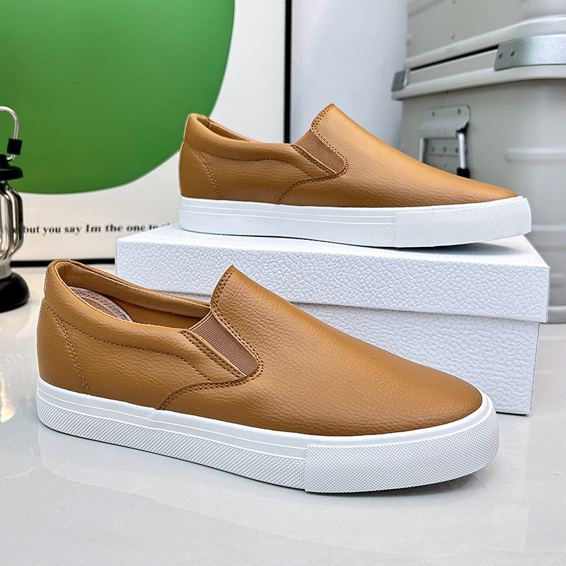 Herr Slip-On Sneakers med Elastisk Insats och Vit Sula