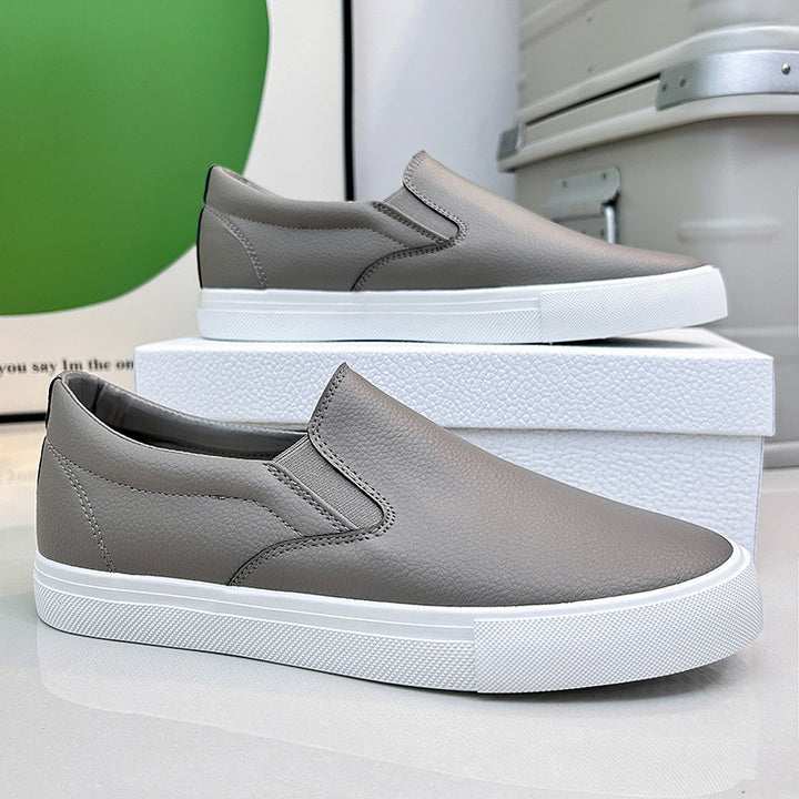Herr Slip-On Sneakers med Elastisk Insats och Vit Sula