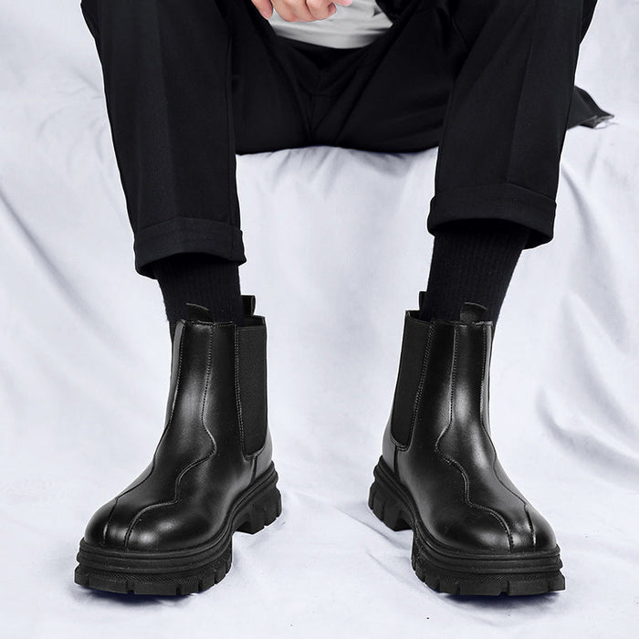 Herr Chelsea Boots med Elastiska Sidopaneler och Chunky Sula