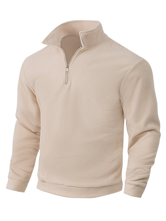 Herr Fleece Halfzip-tröja med Ståkrage och Mjuk Yta