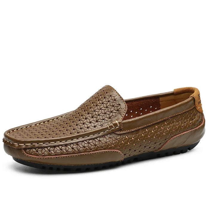 Herr Vävda Loafers med Perforerat Mönster