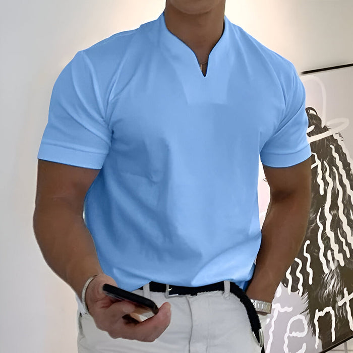 Herr T-shirt | Slimfit | Öppen Hals