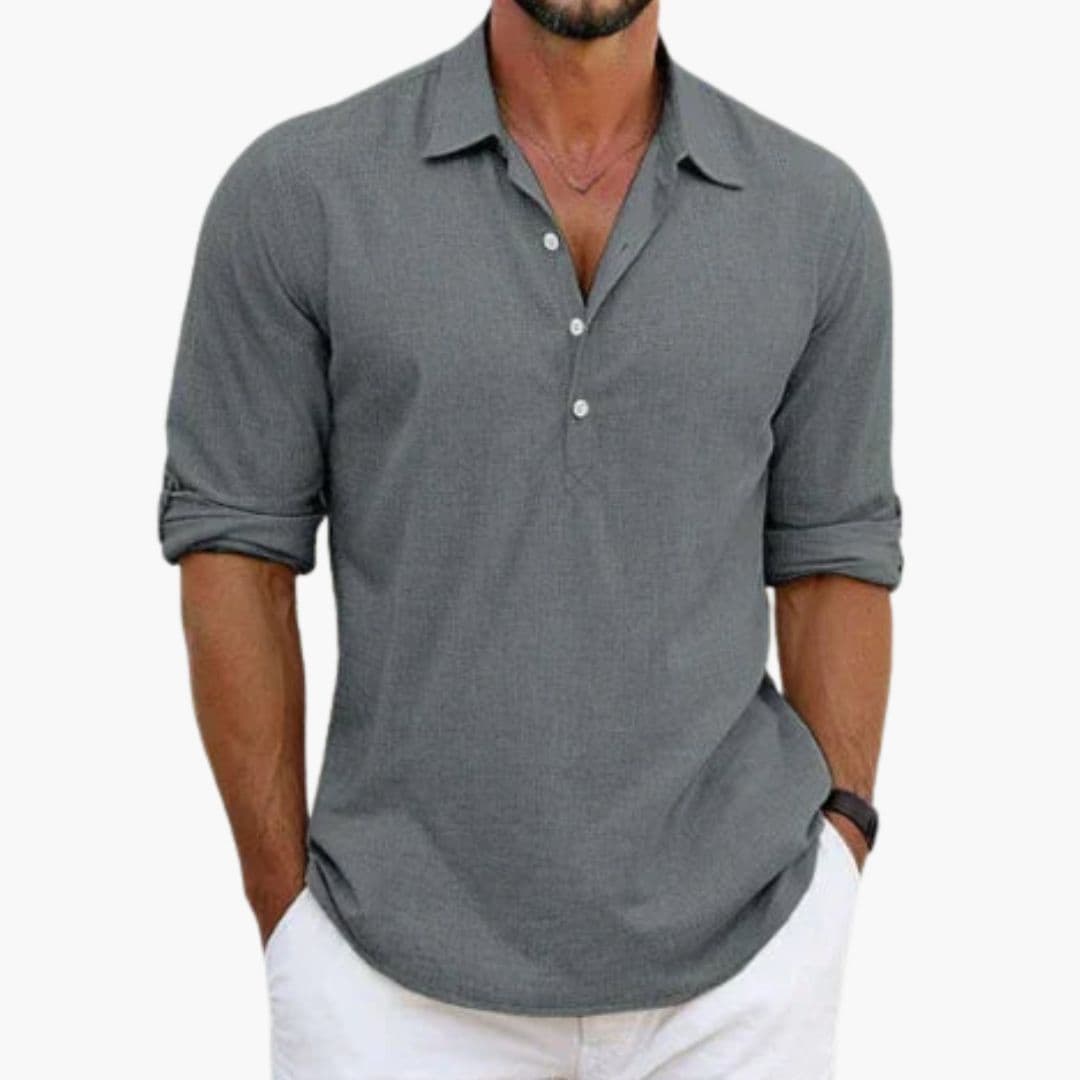Herr Skjorta | Slim Fit | Med Knappar