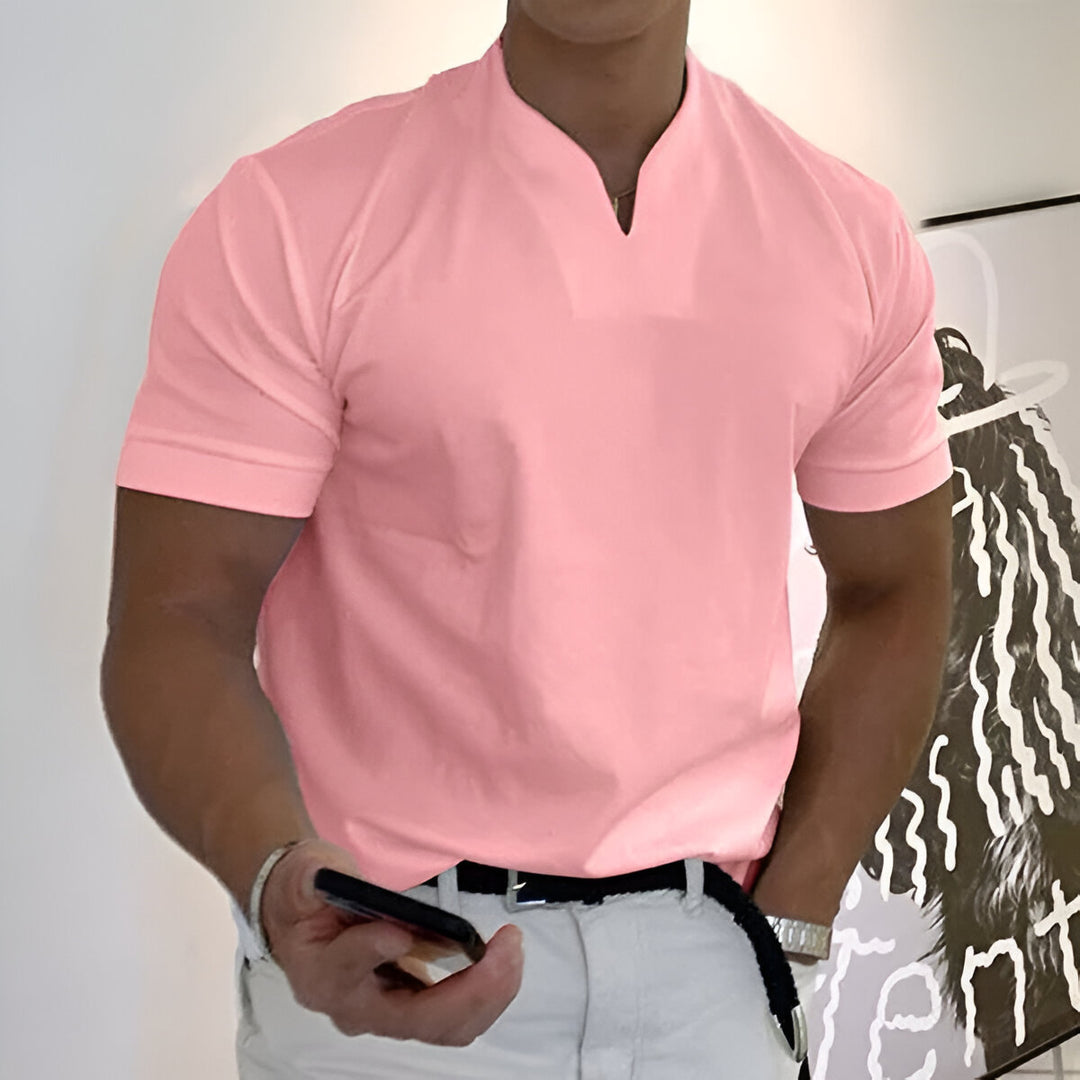 Herr T-shirt | Slimfit | Öppen Hals