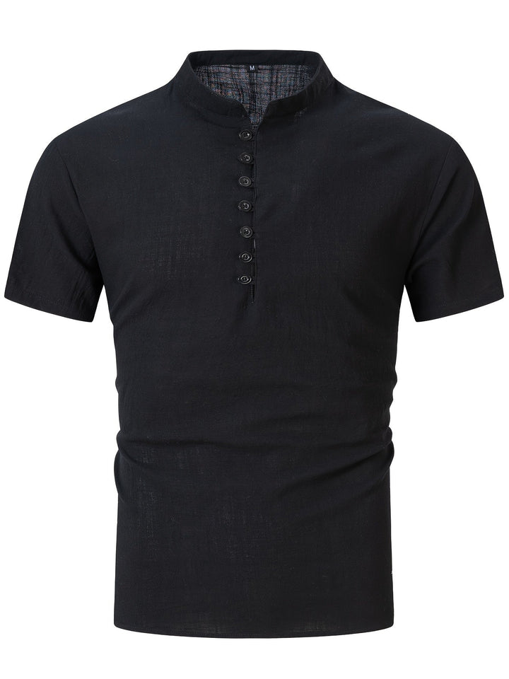 Herr T-shirt | Slimfit | Med Knappar