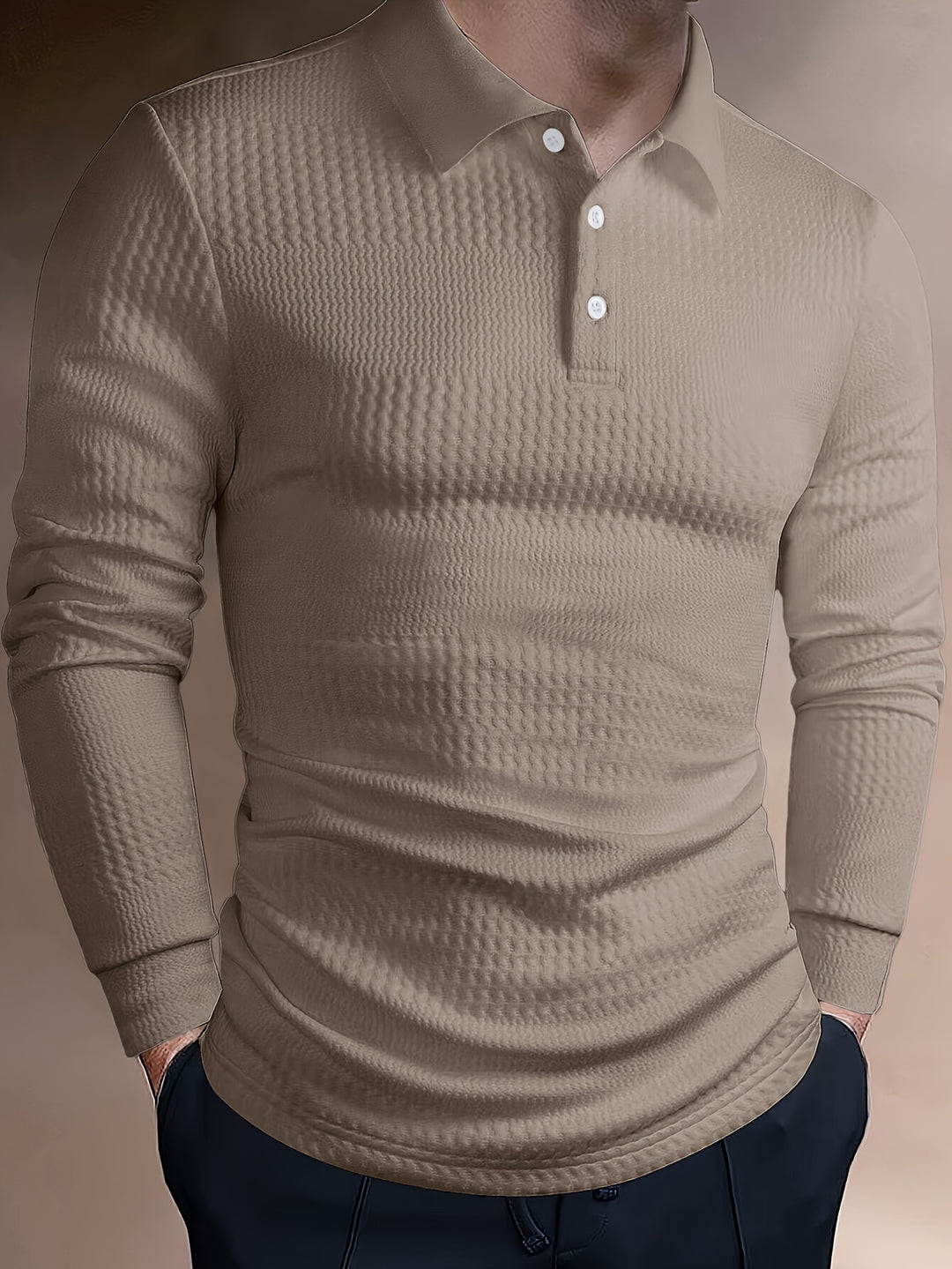 Herr Pikétröja | Slimfit | Lång Ärm