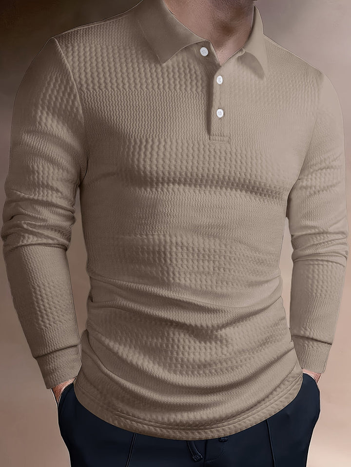 Herr Pikétröja | Slimfit | Lång Ärm