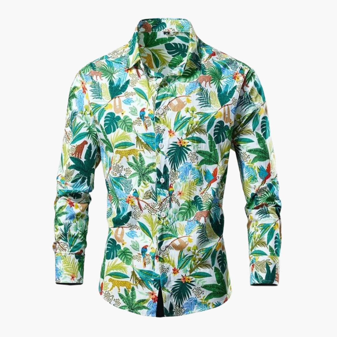 Herr Skjorta | Slimfit | Blommigt Mönster