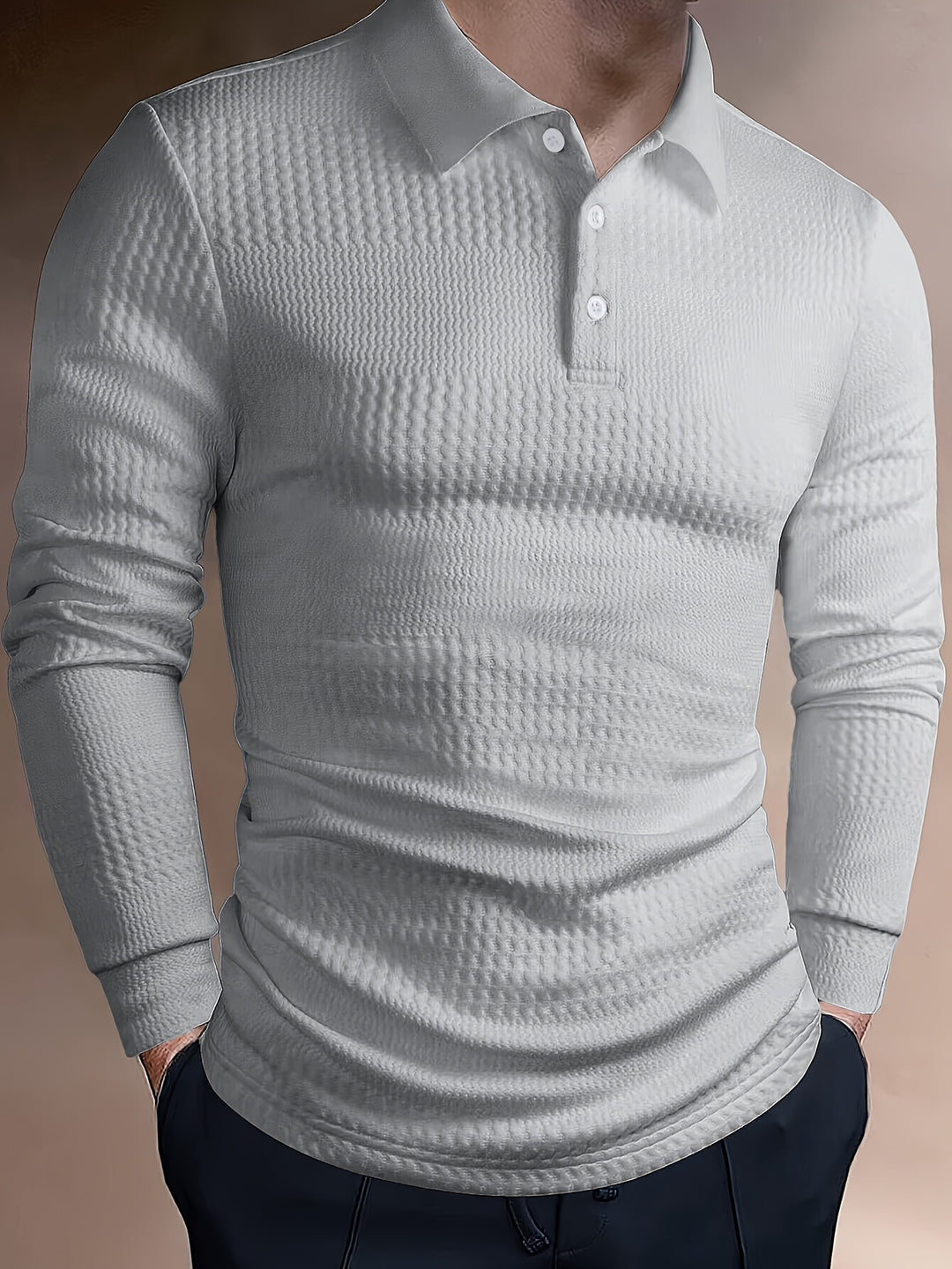 Herr Pikétröja | Slimfit | Lång Ärm