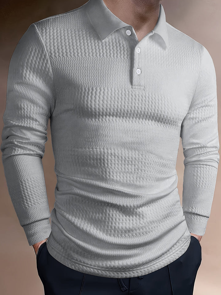 Herr Pikétröja | Slimfit | Lång Ärm