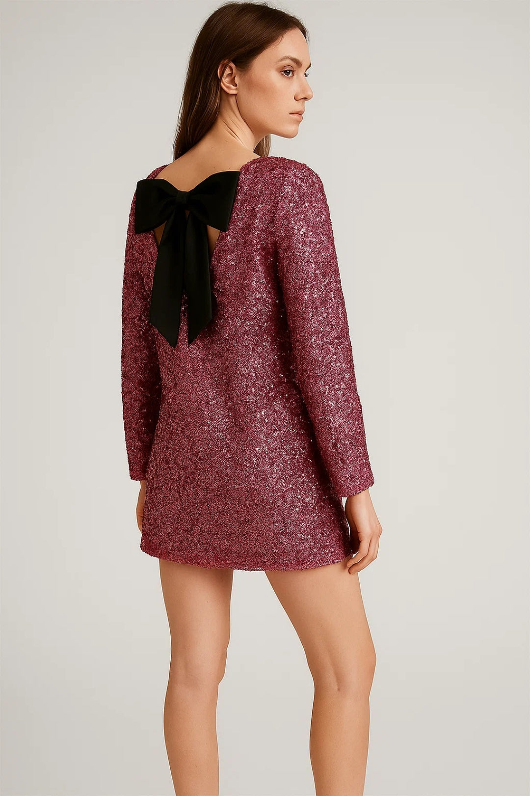 Dam Klänning | Rak Elegant | Lång Ärm