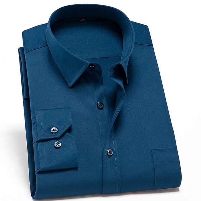 Herr Skjorta | Slimfit Elegant | Med Knappar