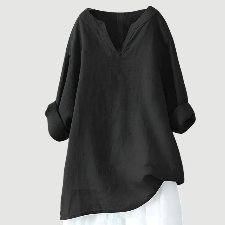 Dam Blus | Oversize V-ringad | Lång Ärm