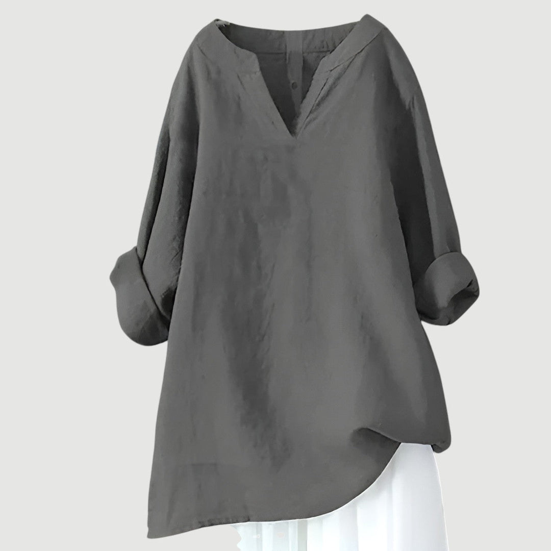 Dam Blus | Oversize V-ringad | Lång Ärm