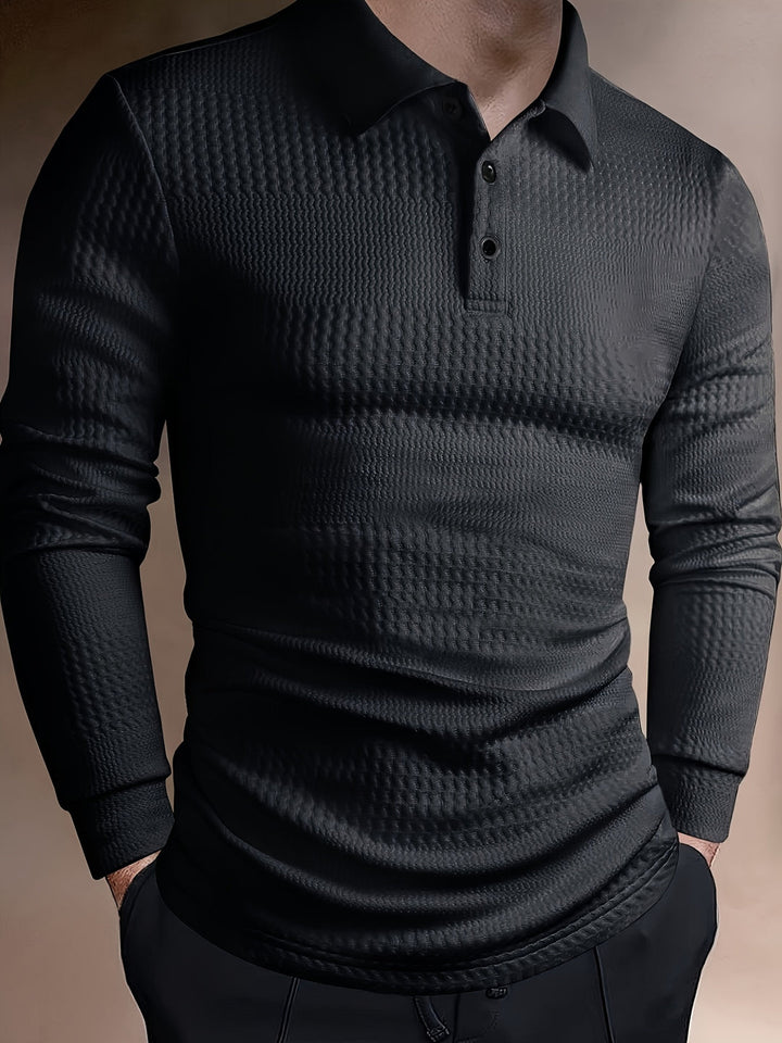 Herr Pikétröja | Slimfit | Lång Ärm