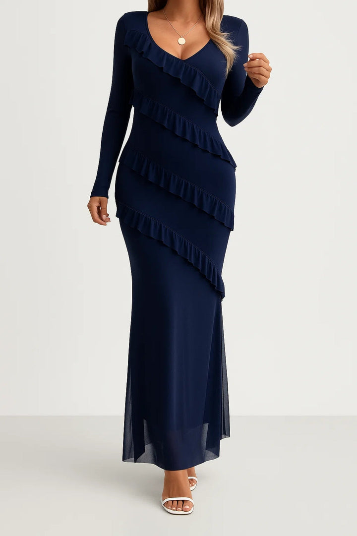 Dam Klänning | Elegant | Volangdetaljer