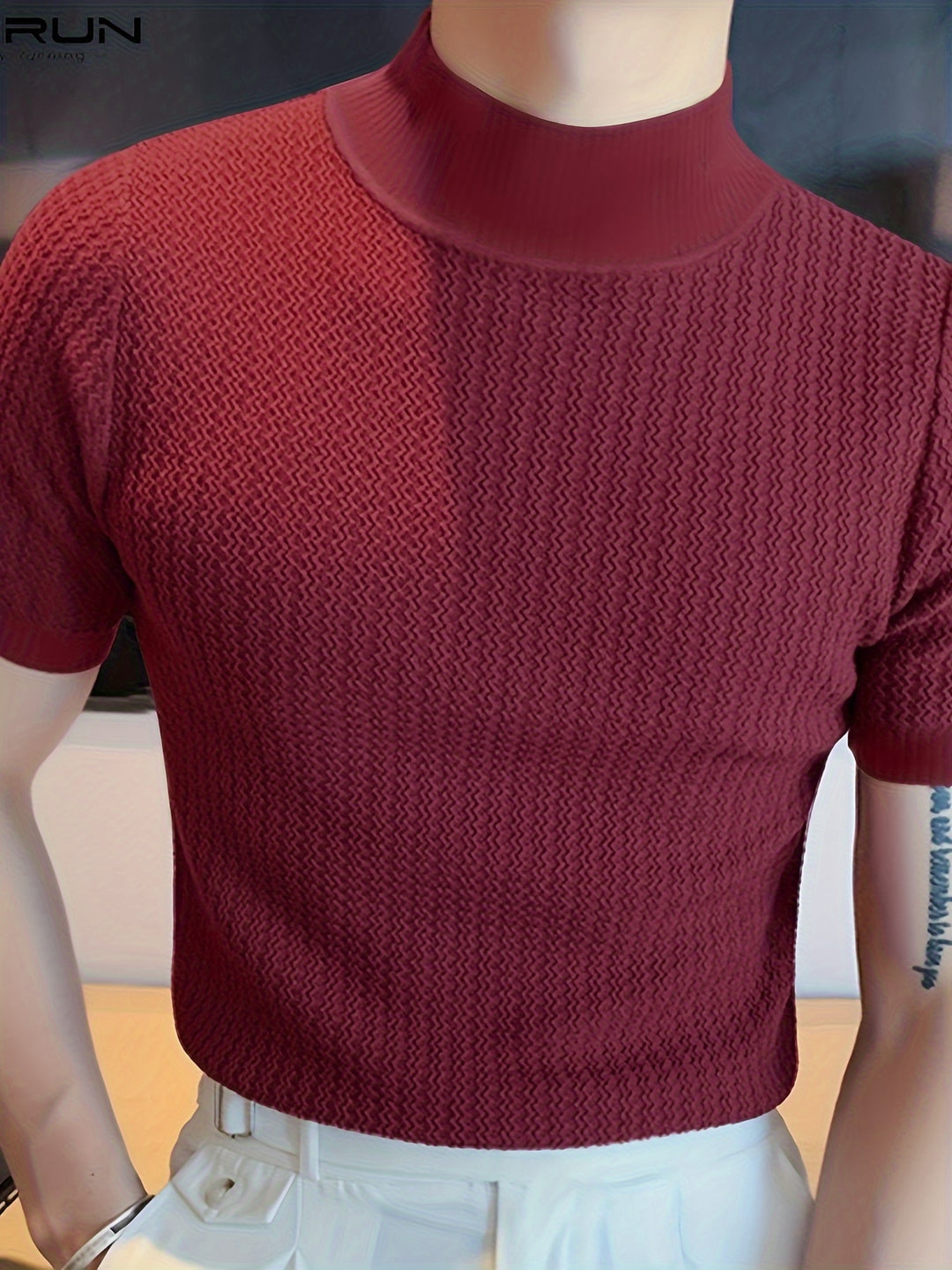 Herr T-shirt | Figursydd | Hög Krage