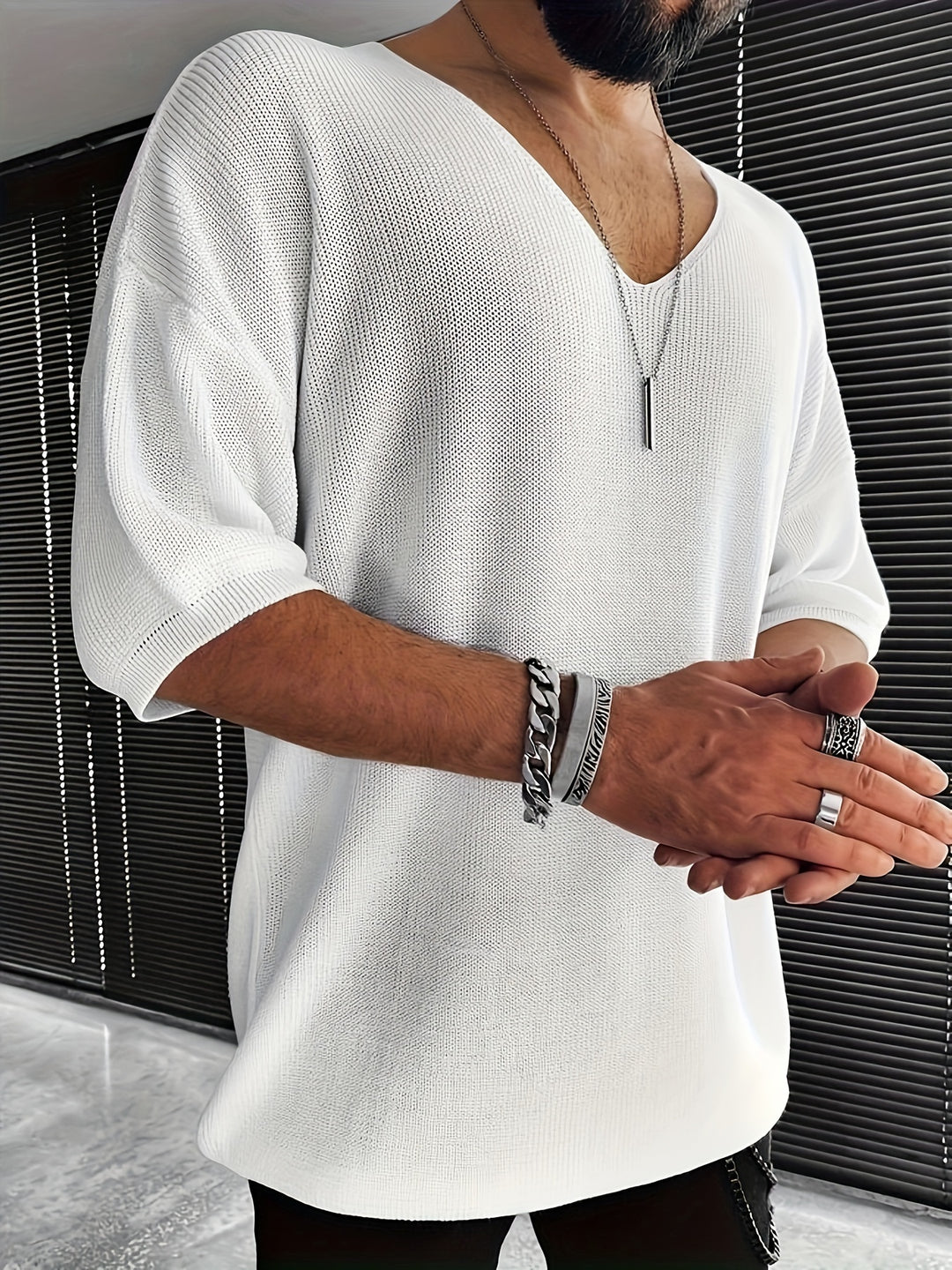 Herr T-shirt | Oversized | V-ringad
