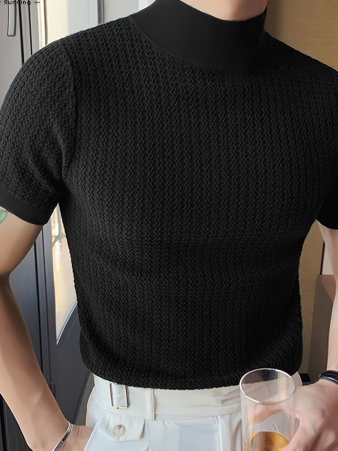 Herr T-shirt | Figursydd | Hög Krage