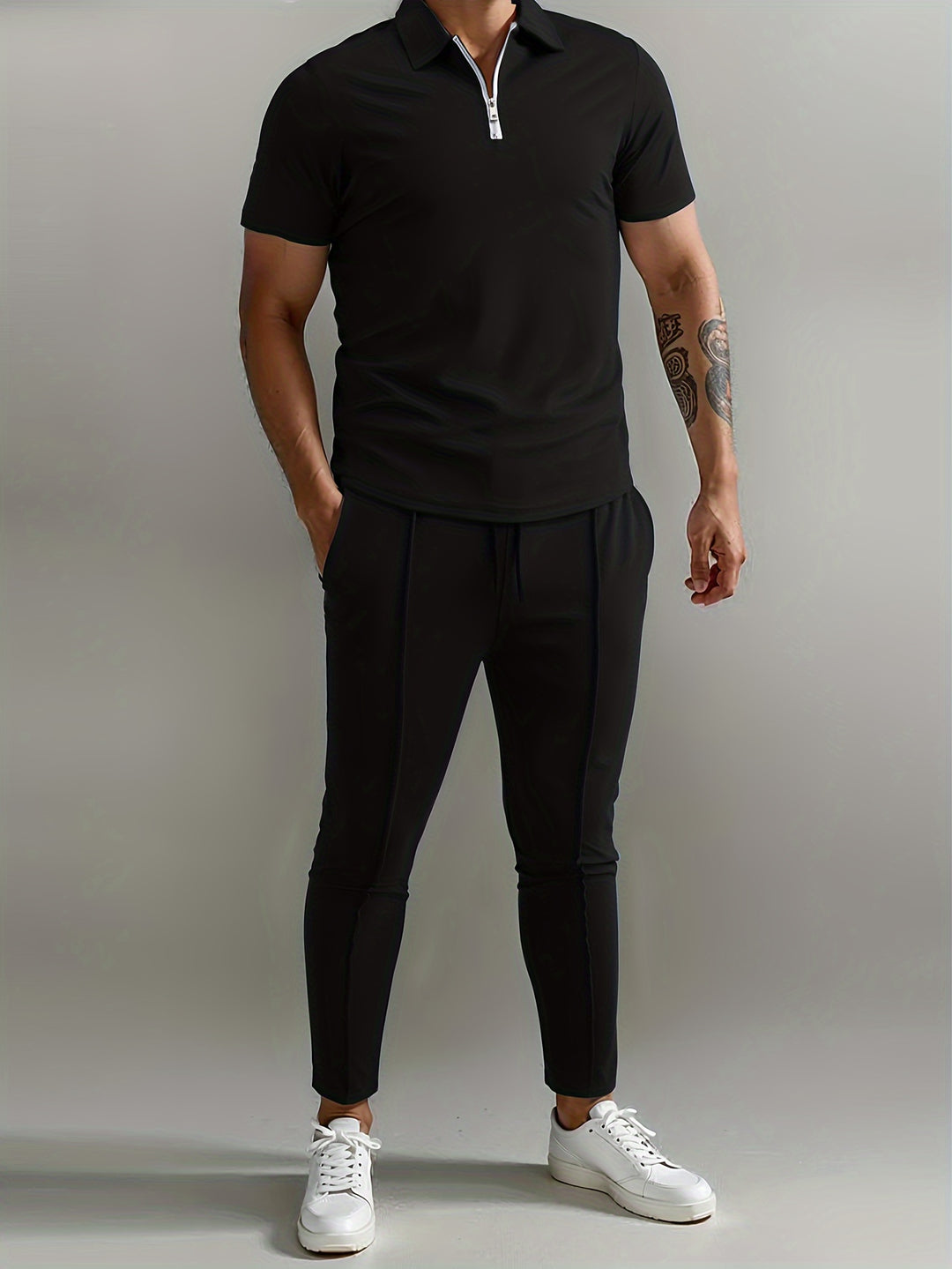 Herrar Set | Slimfit | Med Dragkedjekrage