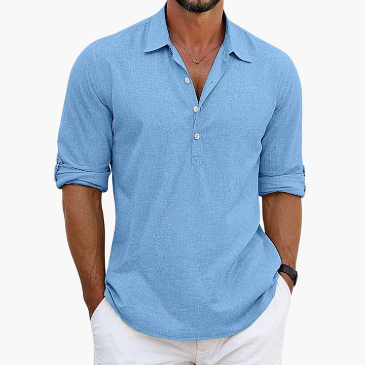 Herr Skjorta | Slim Fit | Med Knappar