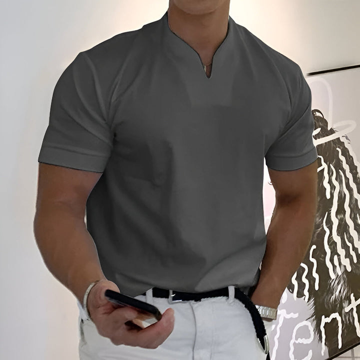 Herr T-shirt | Slimfit | Öppen Hals