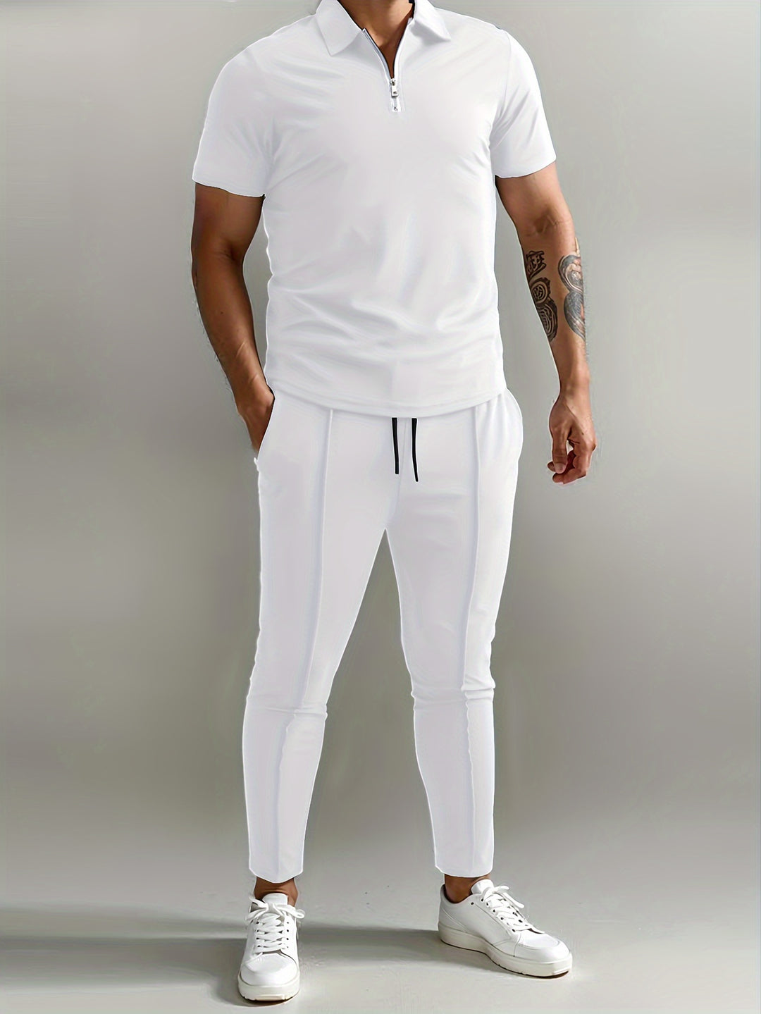 Herrar Set | Slimfit | Med Dragkedjekrage