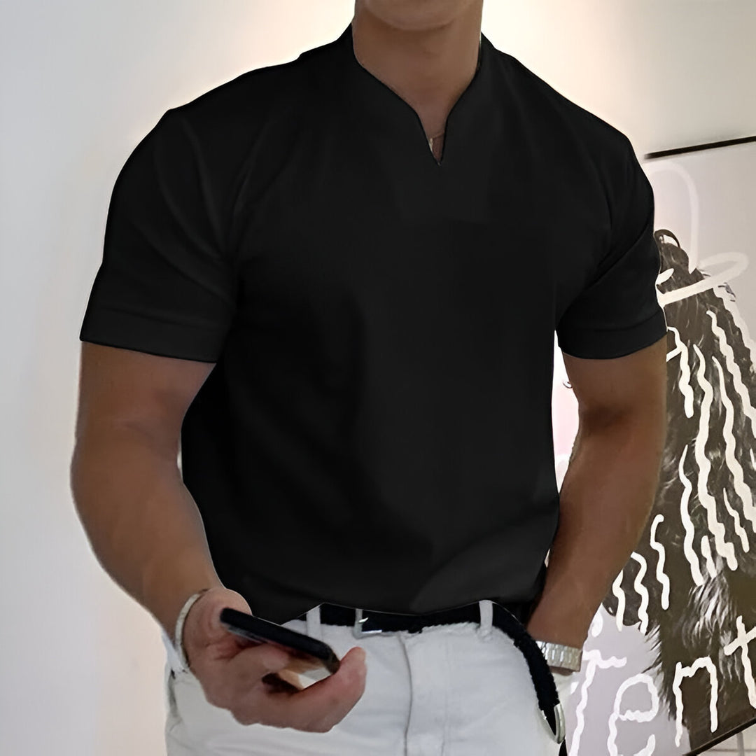 Herr T-shirt | Slimfit | Öppen Hals