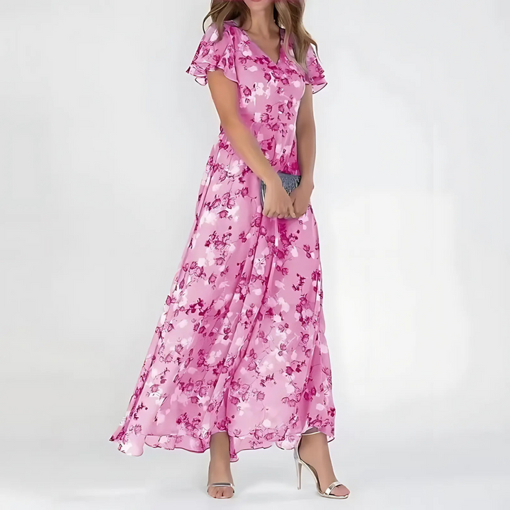 Dam Midi-klänning Blommor - Festlig stil