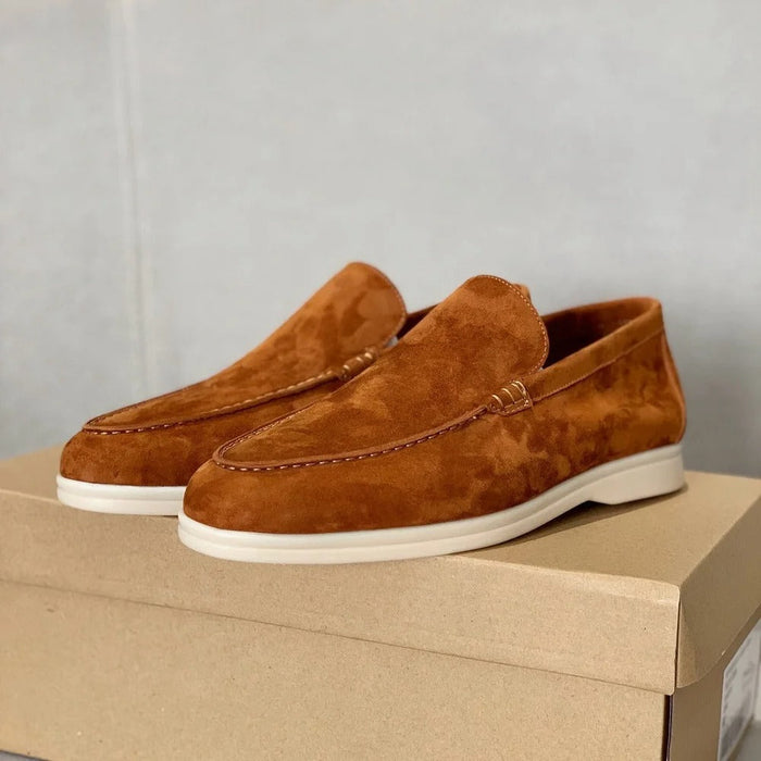Herr Loafers i Mocka med Vit Sula för Smart Casual